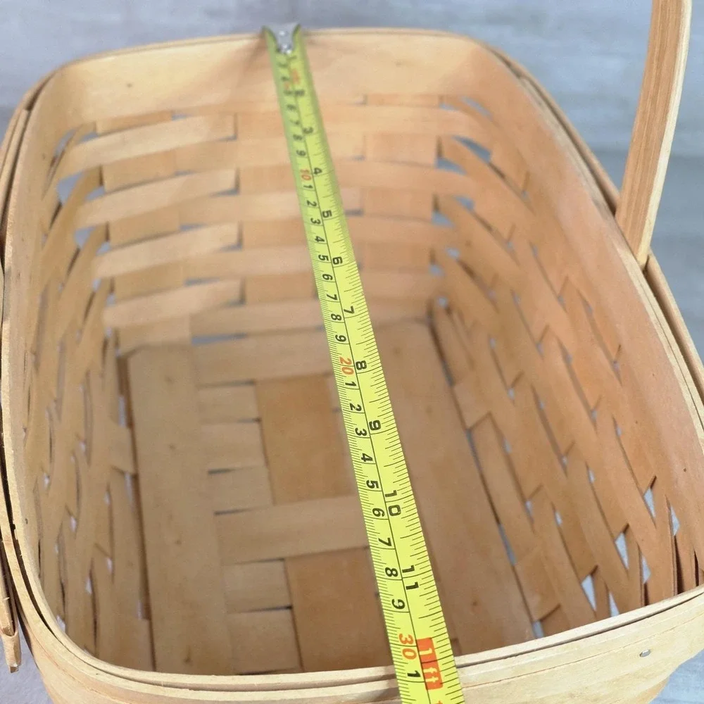 Vintage Longaberger Market Basket 2001 Fixed Stationary Handle, USA